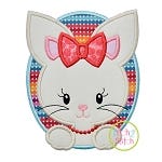 Oval Bunny Girl Applique | Machine Embroidery Designs by JuJu