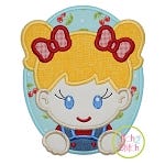 Oval Farm Girl Applique | Machine Embroidery Designs by JuJu