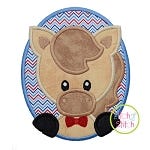 Oval Horse Boy Applique | Machine Embroidery Designs by JuJu