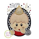 Oval Party Boy Applique | Machine Embroidery Designs by JuJu