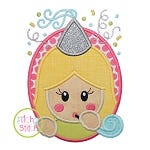 Oval Party Girl Applique | Machine Embroidery Designs by JuJu