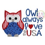 Owl Always Love the USA Applique | Machine Embroidery Designs by JuJu