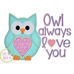 Owl Always Love You 2 Applique | Machine Embroidery Designs by JuJu