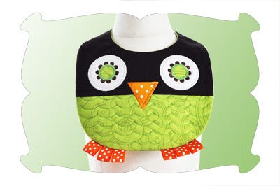 Quilted Owl Baby Bib In The Hoop