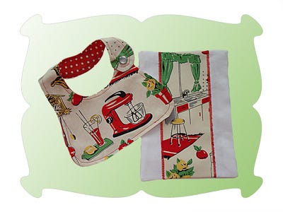 Dolly Bib and Burp Cloth Gift Set | Machine Embroidery Designs by JuJu