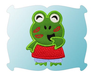 Kiss Me Froggie Applique | Machine Embroidery Designs by JuJu