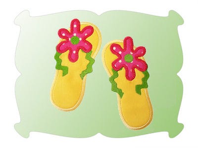 Rick Rack Flip Flop Applique | Machine Embroidery Designs by JuJu