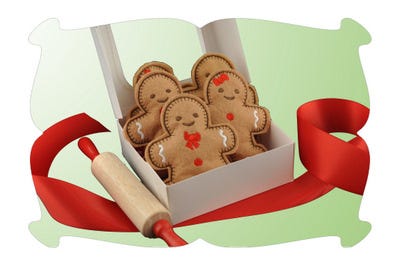Gingerbread Cookies Felt Play Food | Machine Embroidery Designs by JuJu