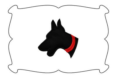 Doberman Applique | Machine Embroidery Designs by JuJu