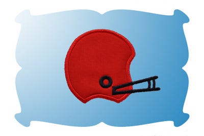 Football Helmet Applique | Machine Embroidery Designs by JuJu