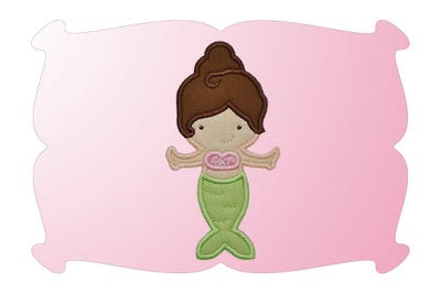 Lil Mermaid Applique | Machine Embroidery Designs by JuJu