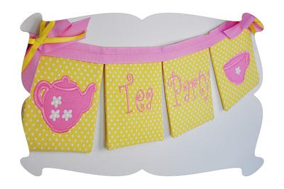 Tea Party Banner | Machine Embroidery Designs by JuJu