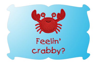 Lil Crab Applique | Machine Embroidery Designs by JuJu