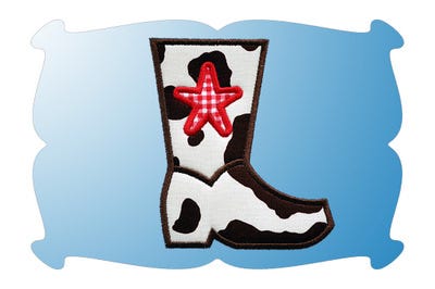 Cowboy Boot Applique | Machine Embroidery Designs by JuJu
