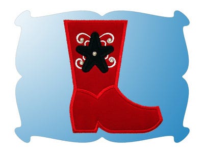Cowgirl Boot Applique | Machine Embroidery Designs by JuJu