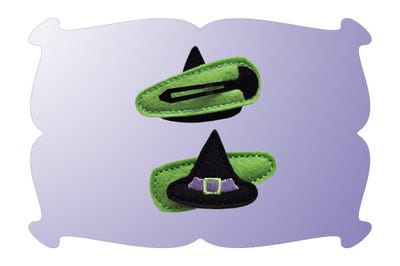 Witch Hat Snap Clip Mini | Machine Embroidery Designs by JuJu