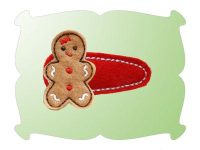Gingerbread Snap Clip Mini | Machine Embroidery Designs by JuJu