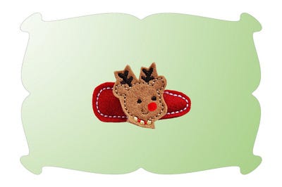Reindeer Snap Clip Mini | Machine Embroidery Designs by JuJu