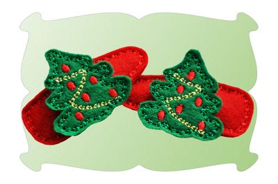 Christmas Tree Snap Clip Mini In The Hoop | Machine Embroidery Designs by JuJu