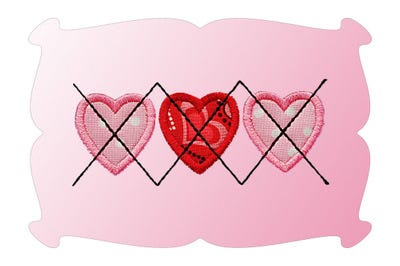 Heart Argyle Applique | Machine Embroidery Designs by JuJu