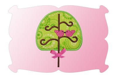 Lovebird Tree Applique | Machine Embroidery Designs by JuJu