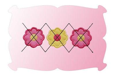 Flower Argyle Applique | Machine Embroidery Designs by JuJu