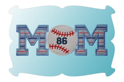 Baseball Mom Applique | Machine Embroidery Designs by JuJu