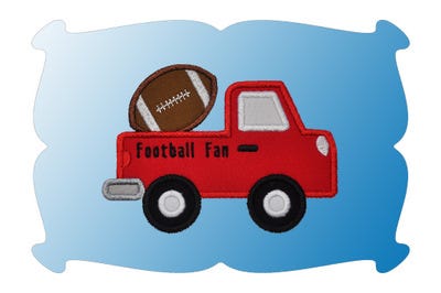 Football Truck Applique | Machine Embroidery Designs by JuJu