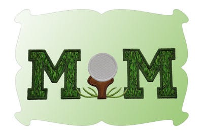 Golf Mom Applique | Machine Embroidery Designs by JuJu