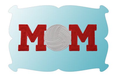 Volleyball Mom Applique | Machine Embroidery Designs by JuJu