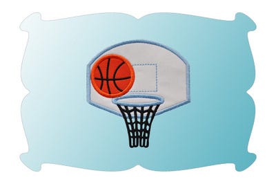Basketball Hoop Applique | Machine Embroidery Designs by JuJu