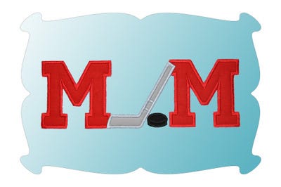 Hockey Mom Applique | Machine Embroidery Designs by JuJu