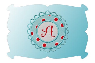 Arianna Monogram Fancy Frame Applique | Machine Embroidery Designs by JuJu