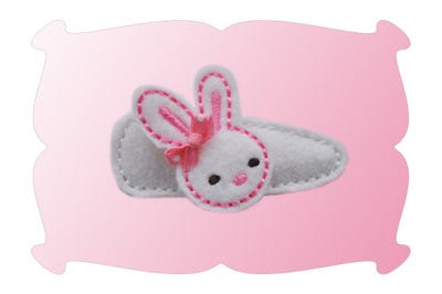 Bunny Snap Clip Mini In The Hoop | Machine Embroidery Designs by JuJu