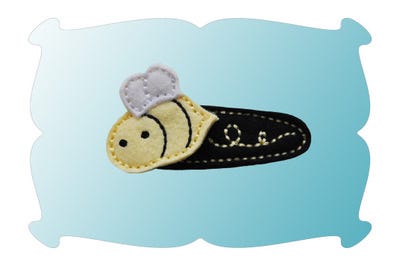 Bumble Bee Snap Clip Mini In The Hoop | Machine Embroidery Designs by JuJu