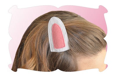 Big Bunny Ears Snap Clip Covers In The Hoop | Machine Embroidery Designs by JuJu