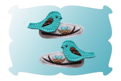 Bird Snap Clip Mini In The Hoop | Machine Embroidery Designs by JuJu