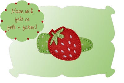 Strawberry Snap Clip Mini | Machine Embroidery Designs by JuJu
