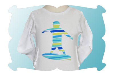Surfer Boy Applique | Machine Embroidery Designs by JuJu