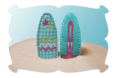 Surfboard Snap Clip Covers | Machine Embroidery Designs by JuJu