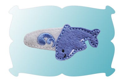 Dolphin Snap Clip Mini In The Hoop | Machine Embroidery Designs by JuJu