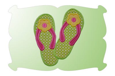 Flip Flops 2 Applique | Machine Embroidery Designs by JuJu