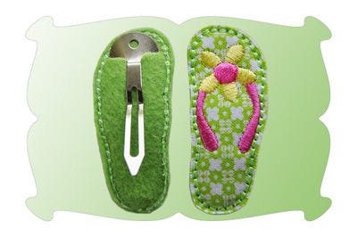Flip Flop Snap Clip Covers | Machine Embroidery Designs by JuJu