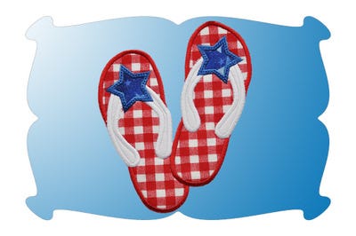 July 4th Flip Flops Applique | Machine Embroidery Designs by JuJu