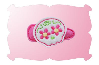 Sweet Sugar Skull Snap Clip Mini | Machine Embroidery Designs by JuJu