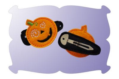 Jack O Lantern Snap Clip Mini | Machine Embroidery Designs by JuJu