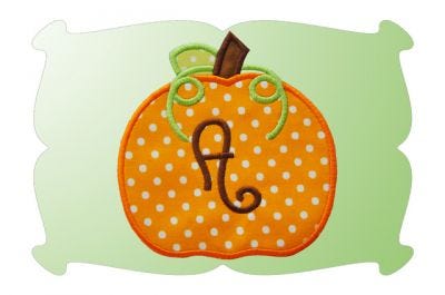 Monogram Pumpkin Applique | Machine Embroidery Designs by JuJu