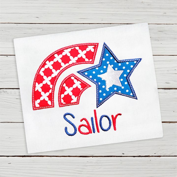 Patriotic Star | Machine Embroidery Designs by JuJu