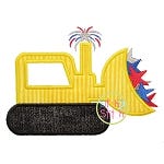 Patriotic Dozer Applique | Machine Embroidery Designs by JuJu
