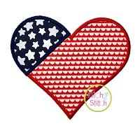 Patriotic Heart Applique | Machine Embroidery Designs by JuJu